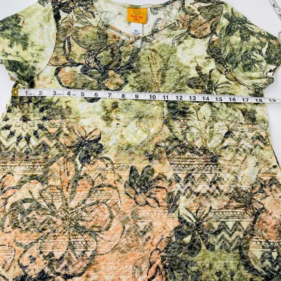 Ruby Rd Blouse Petite Large PL Floral Ruby Rd Sage Green Floral Blouse Studded - Picture 8 of 12